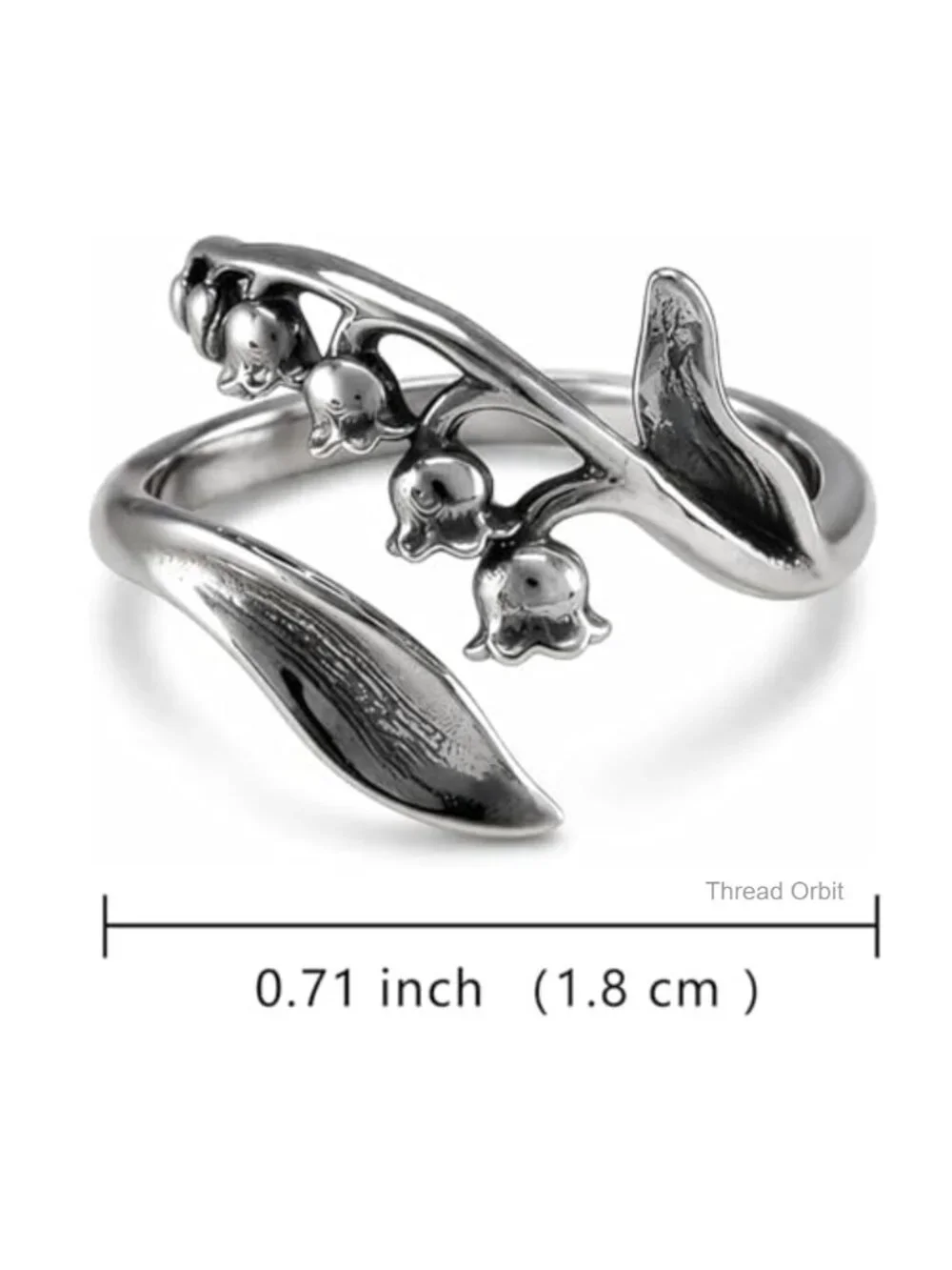 Vintage Silver Floral Adjustable Open Statement Ring